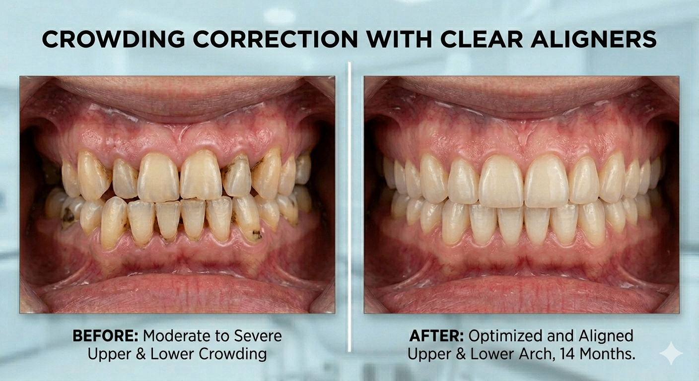 Crowding Correction with Clear Aligners
